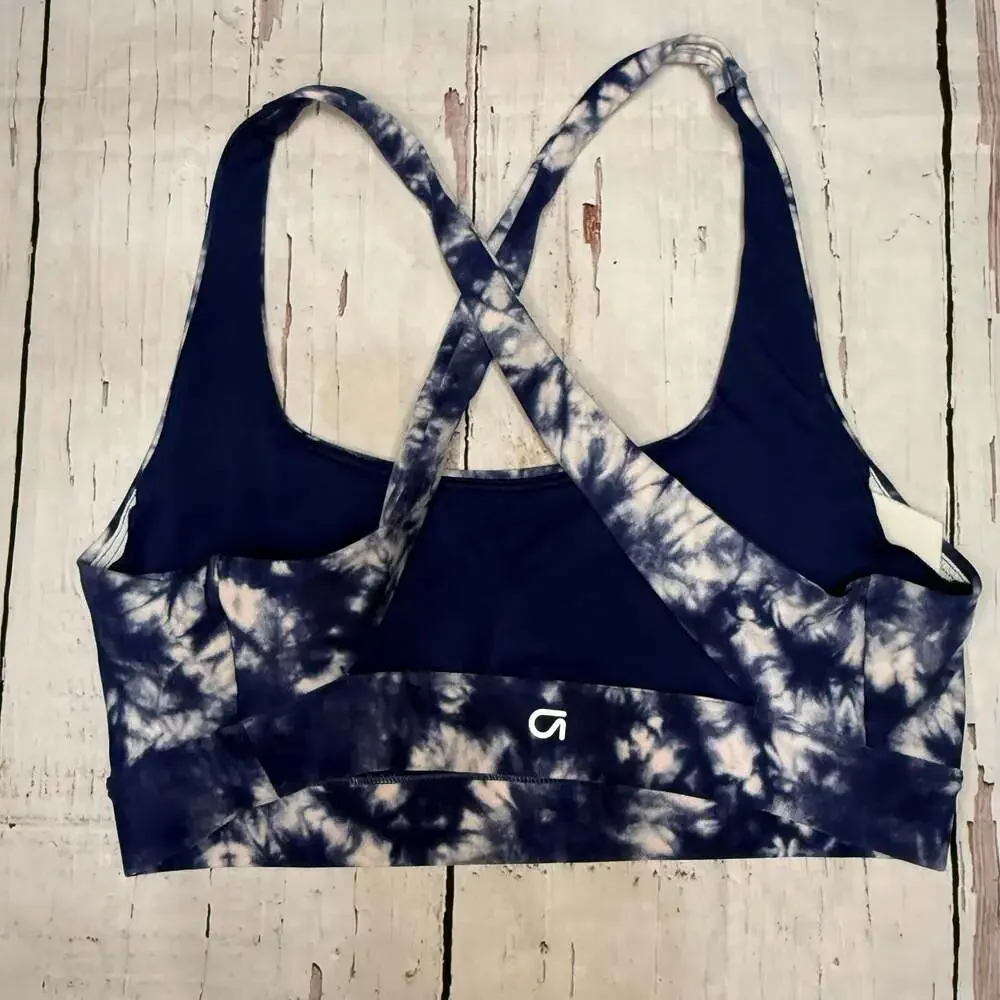 Gap GAPFit Medium Impact Crossback Sports Bra,‎ Blue White, Women's Size XS